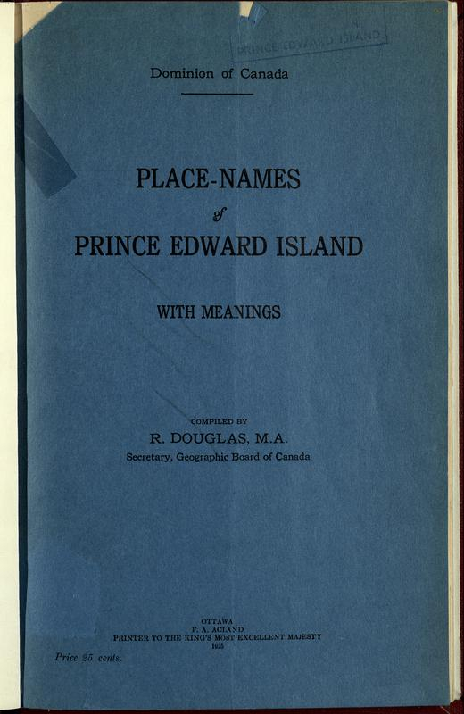 Place-names of Prince Edward Island